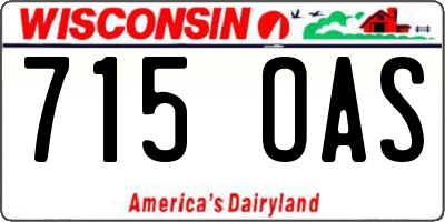 WI license plate 715OAS
