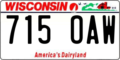 WI license plate 715OAW