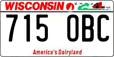 WI license plate 715OBC