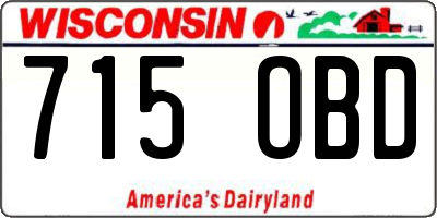 WI license plate 715OBD