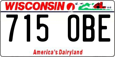 WI license plate 715OBE