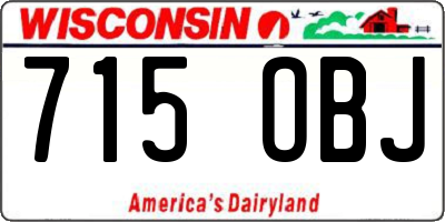 WI license plate 715OBJ