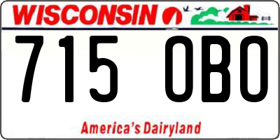 WI license plate 715OBO