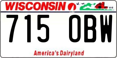 WI license plate 715OBW