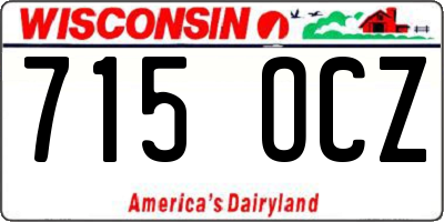 WI license plate 715OCZ