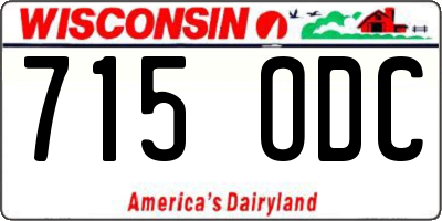WI license plate 715ODC