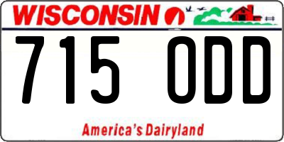 WI license plate 715ODD