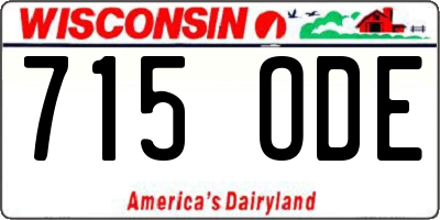 WI license plate 715ODE