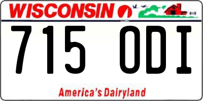 WI license plate 715ODI
