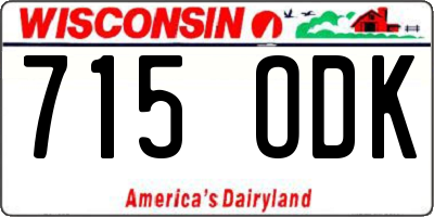 WI license plate 715ODK