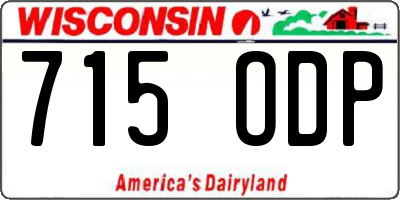 WI license plate 715ODP