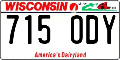 WI license plate 715ODY