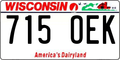 WI license plate 715OEK