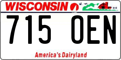 WI license plate 715OEN