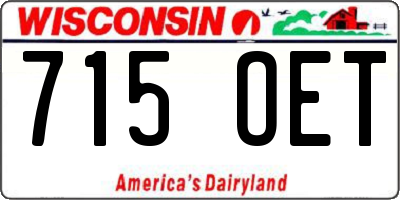 WI license plate 715OET