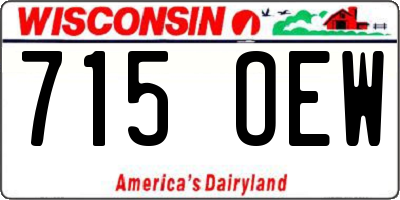 WI license plate 715OEW