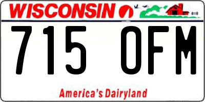 WI license plate 715OFM