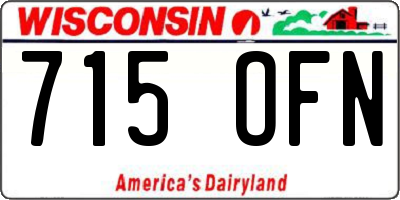 WI license plate 715OFN