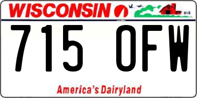 WI license plate 715OFW