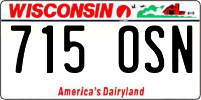 WI license plate 715OSN