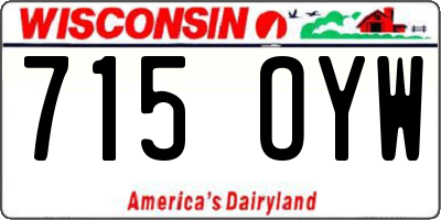 WI license plate 715OYW