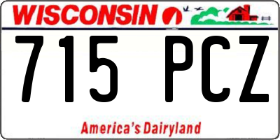 WI license plate 715PCZ