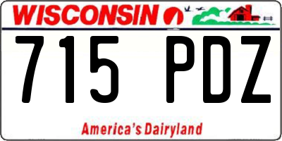WI license plate 715PDZ