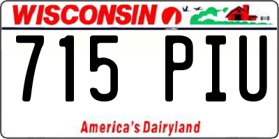 WI license plate 715PIU
