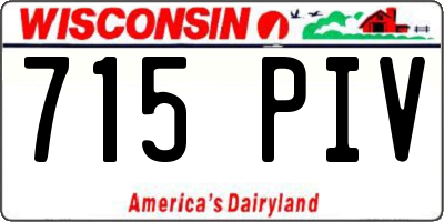 WI license plate 715PIV