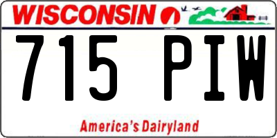 WI license plate 715PIW