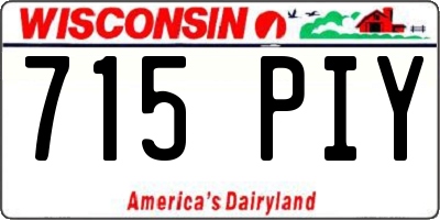 WI license plate 715PIY