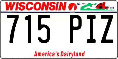 WI license plate 715PIZ