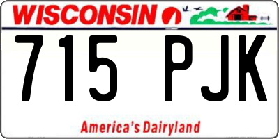 WI license plate 715PJK