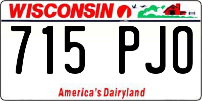 WI license plate 715PJO