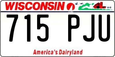 WI license plate 715PJU