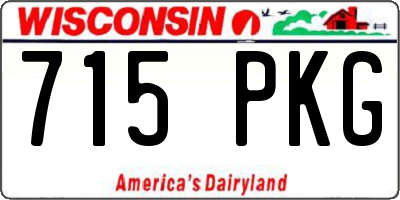 WI license plate 715PKG