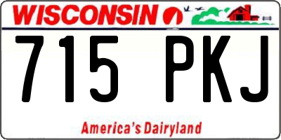 WI license plate 715PKJ