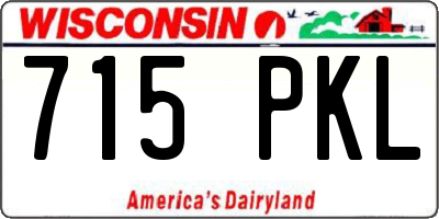 WI license plate 715PKL