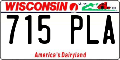 WI license plate 715PLA