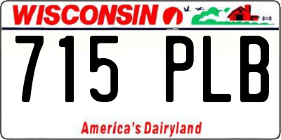 WI license plate 715PLB