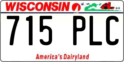 WI license plate 715PLC