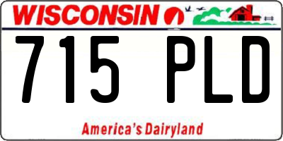 WI license plate 715PLD