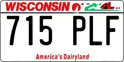 WI license plate 715PLF