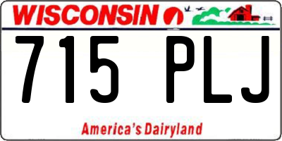 WI license plate 715PLJ