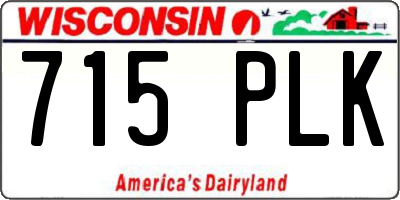 WI license plate 715PLK