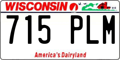 WI license plate 715PLM
