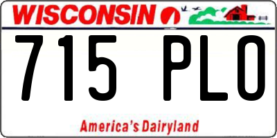 WI license plate 715PLO