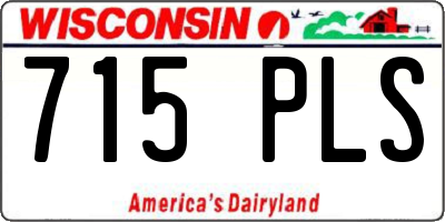 WI license plate 715PLS