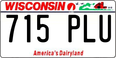 WI license plate 715PLU