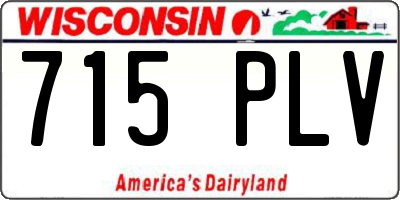 WI license plate 715PLV